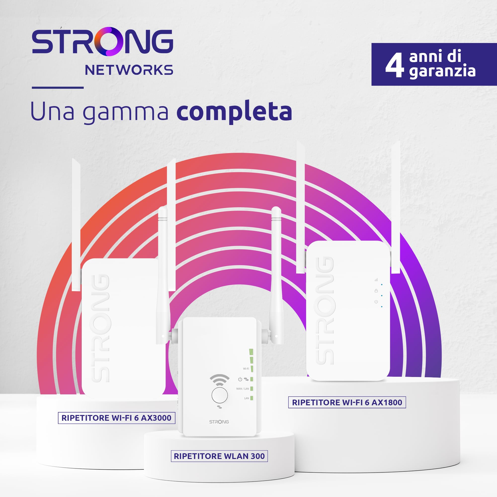 STRONG Ripetitore Wi-Fi 6 AX1800 - Amplificatore WLAN ad alta velocità, amplificatore di segnale e booster Wi-Fi - Massima velocità, portata e affidabilità per la tua casa