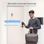 Serrure de porte avec poignée Smart Keypad : Hornbill WiFi Serrure de porte avant intelligente, ensemble de poignée de porte de façade, télécommande d'application, deadbolt de clavier Bluetooth numérique avec verrouillage automatique Alexa pour la maison Matte Black