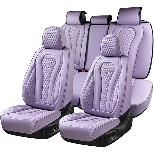 Coverado Car Seat Covers Full Set, Purple Seat Covers, Automotive Car Seat Cover, Car Seat Cushion, Car Seat Covers Front Seats Back Seat Covers, Car Seat Protector Universal Fit Most Cars