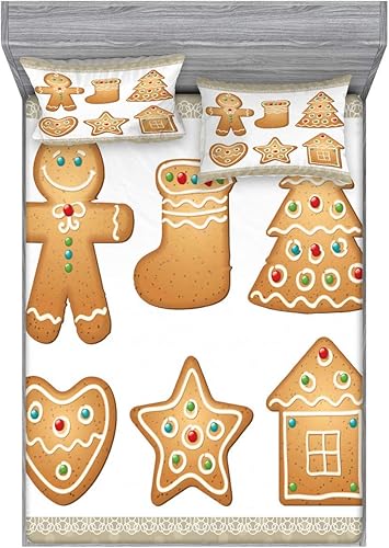 Ambesonne Juego de sábanas y fundas de almohada multicolor