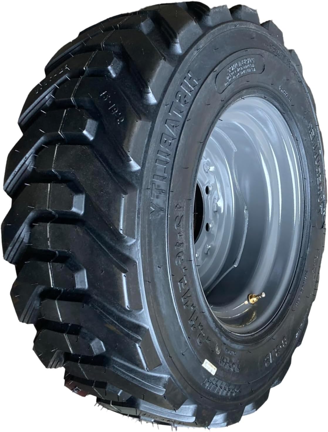 (1) HD 12-16.5 Forerunner SKS-8 Skid Steer Tire on Gray Wheel/Rim (8 lug) for Case, NewHolland & more -14PLY -12X16.5 (Right Side Mount)