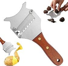 Trüffelhobel,Käseschneider Trüffelschneider,Edelstahl Trüffel Käsehobel,Gourmethobel mit Holzgriff und Einstellbare Klinge,Profi Trüffelhobel,Verstellbarer Schokoladenrasierer für Käse,Knoblauch,Pilze