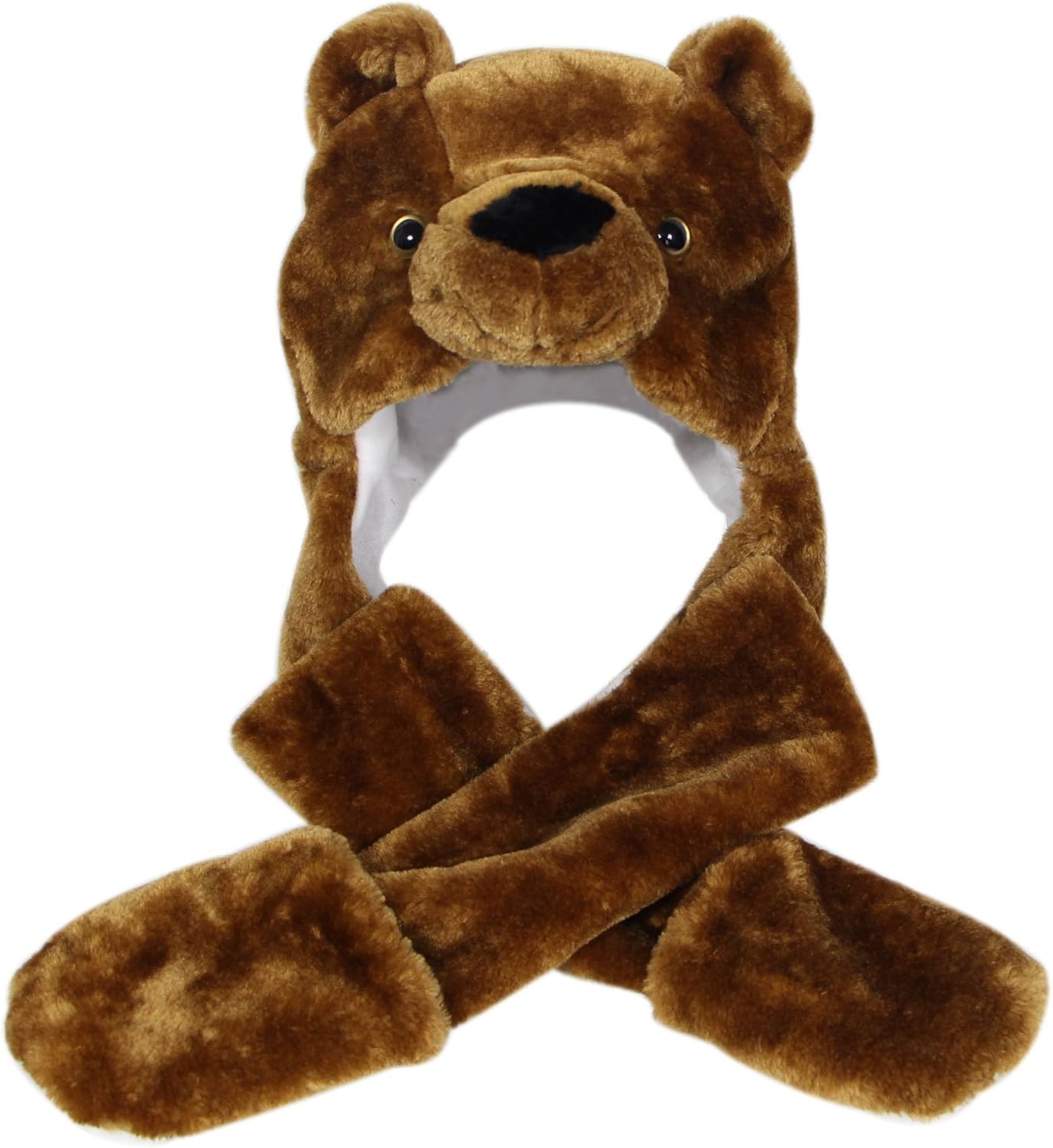 Plush Novelty Animal Hat 3 in 1 Beanie With Long Paw Scarf, Mitten Combo - Image 3
