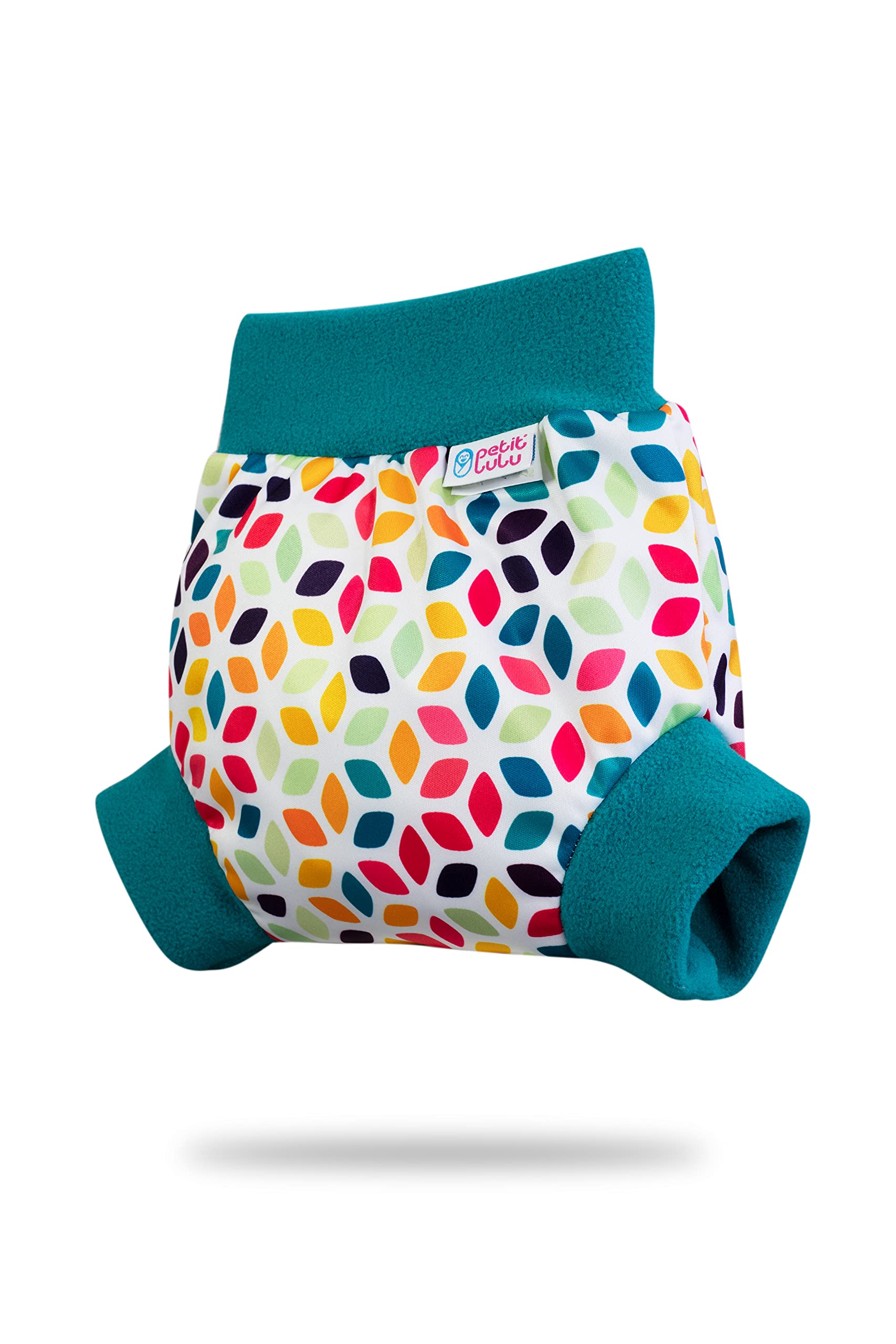 Petit Lulu Shorty en PUL Culotte de Protection | Pull Up Couche | Couvre-Couche | Taille XL | Réutilisable & Lavable | Étanche | Couches Lavables | Fabriqué en Europe (Floral Cubes)