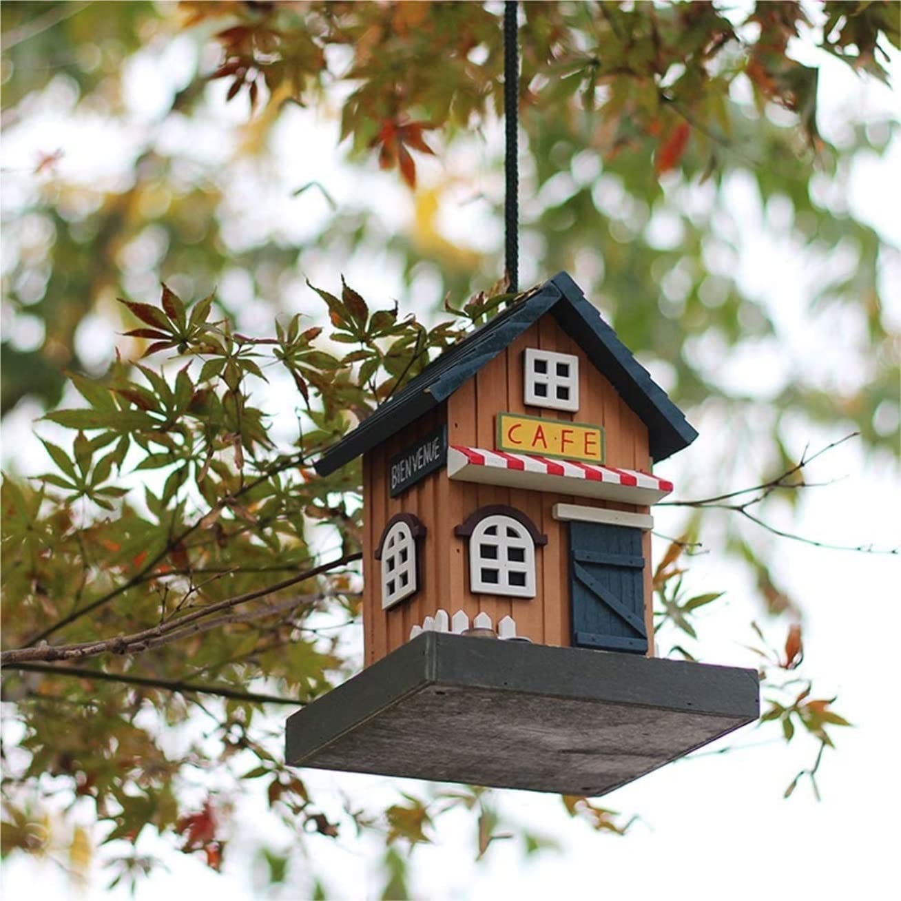 Vogelfutterhaus Garten Holz-Vogelhäuschen, Langlebig, Für Aufhängen, Villa-Typ, Wildvogelhäuschen, Outdoor-Gartengeschenke Futterhaus Für Vögel Balkon