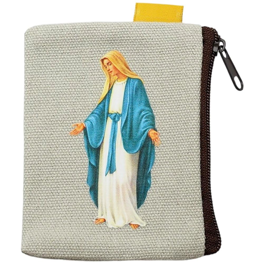 Catholic Rosary Pouch, St. Benedict & Medal Rosary Case, Jewelry & Coin Purse - Rosary Holder for Prayer Beads, Bolsa De Rosario Catolico