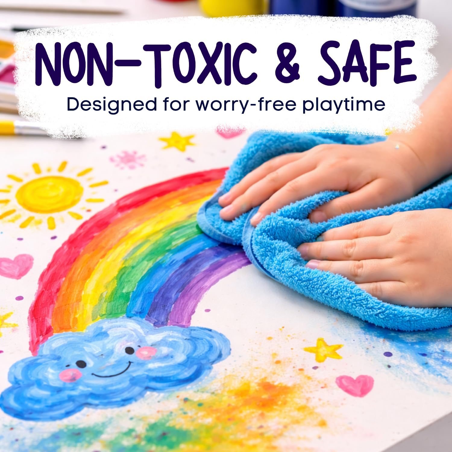 Artiggle Washable Tempera Colours| Kids Craft | Non-toxic | Ideal for craft projects | schools | home use | Non-toxic | 6 pack, 500ml each (Multi Color) 2