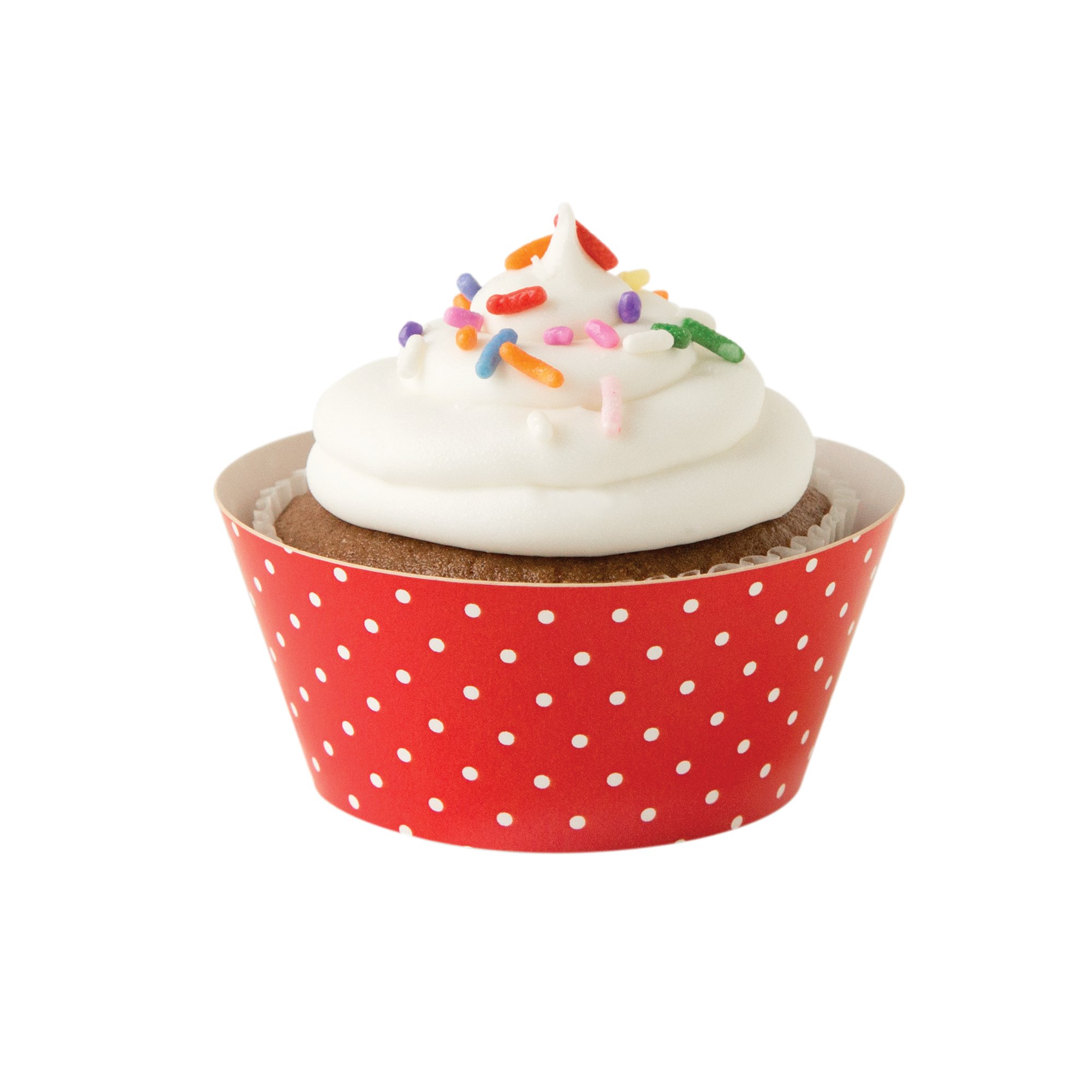 Fox Run7175 Polka Dot Cupcake Wrapper Set, Standard, Pack of 12, Blue and Red