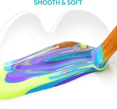 Miniatura 9 de Juego de pintura de tela para ropa, 20 colores (2.0 fl oz2 oz cada uno) pintura textil permanente con 6 pinceles, 1 paleta, pintura de tela lavable,