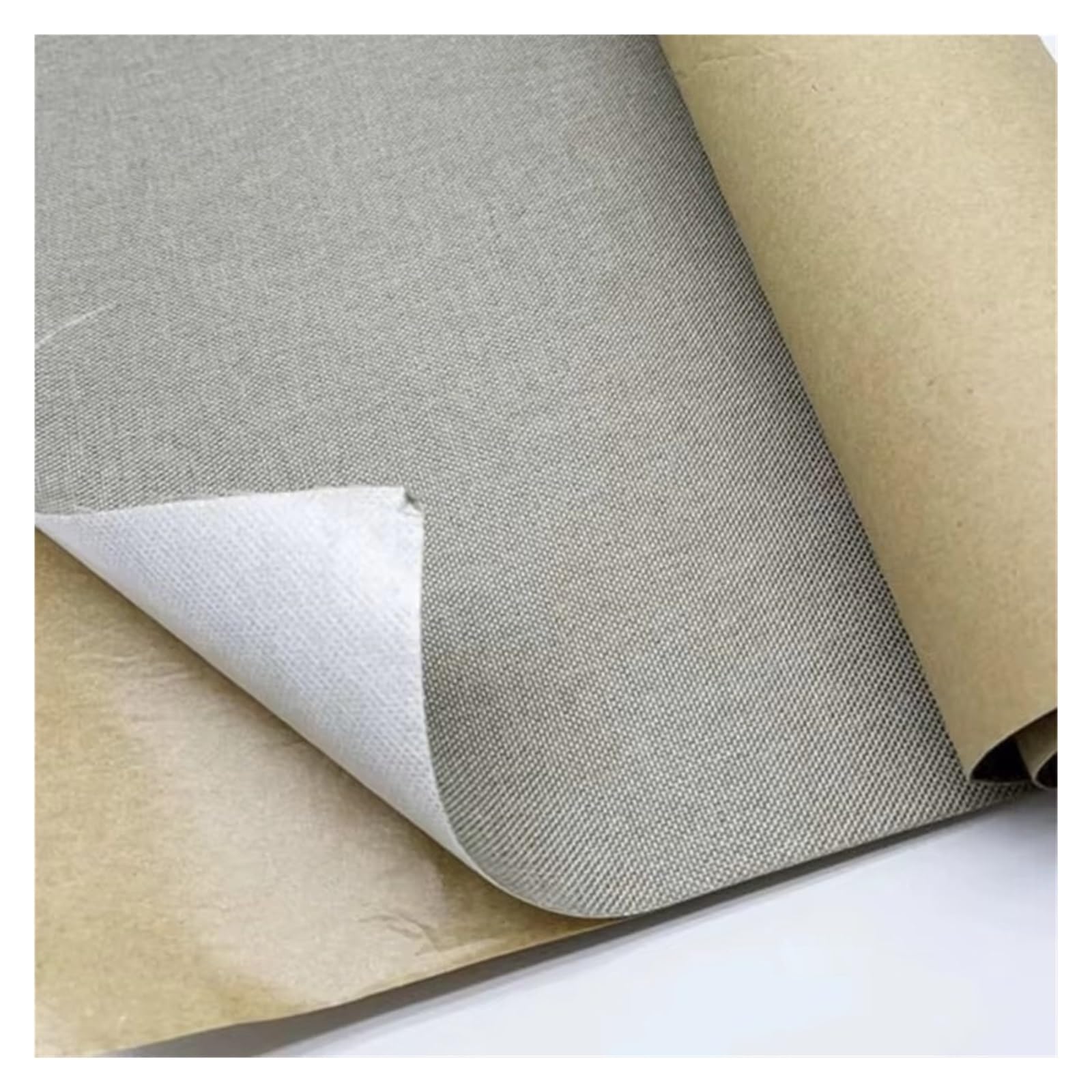 Parche Adhesivo de Tela Cinta autoadhesiva de lino for reparación muebles, parche adhesivo multiusos for sofás, asientos coche, sillas oficina y manualidades(Beige gray,50x145cm)