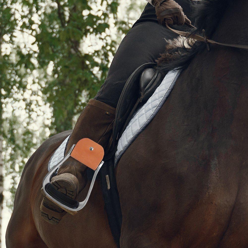 Estribos para Caballos, Estribos para Silla De Montar Estribo para Caballos De Seguridad Occidental con Alfombrilla De Goma Antideslizante para Pies Alivio del Dolor De Tensión