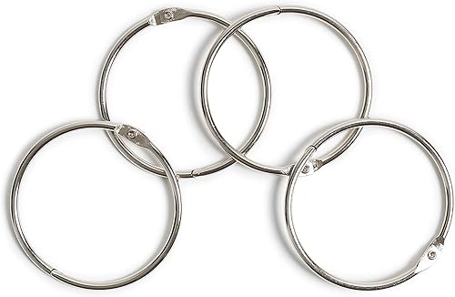 Miniatura 10 de U Brands Juego de anillos para libros, suministros de oficina, accesorios para carpetas, plata, 3.0in, 12 unidades