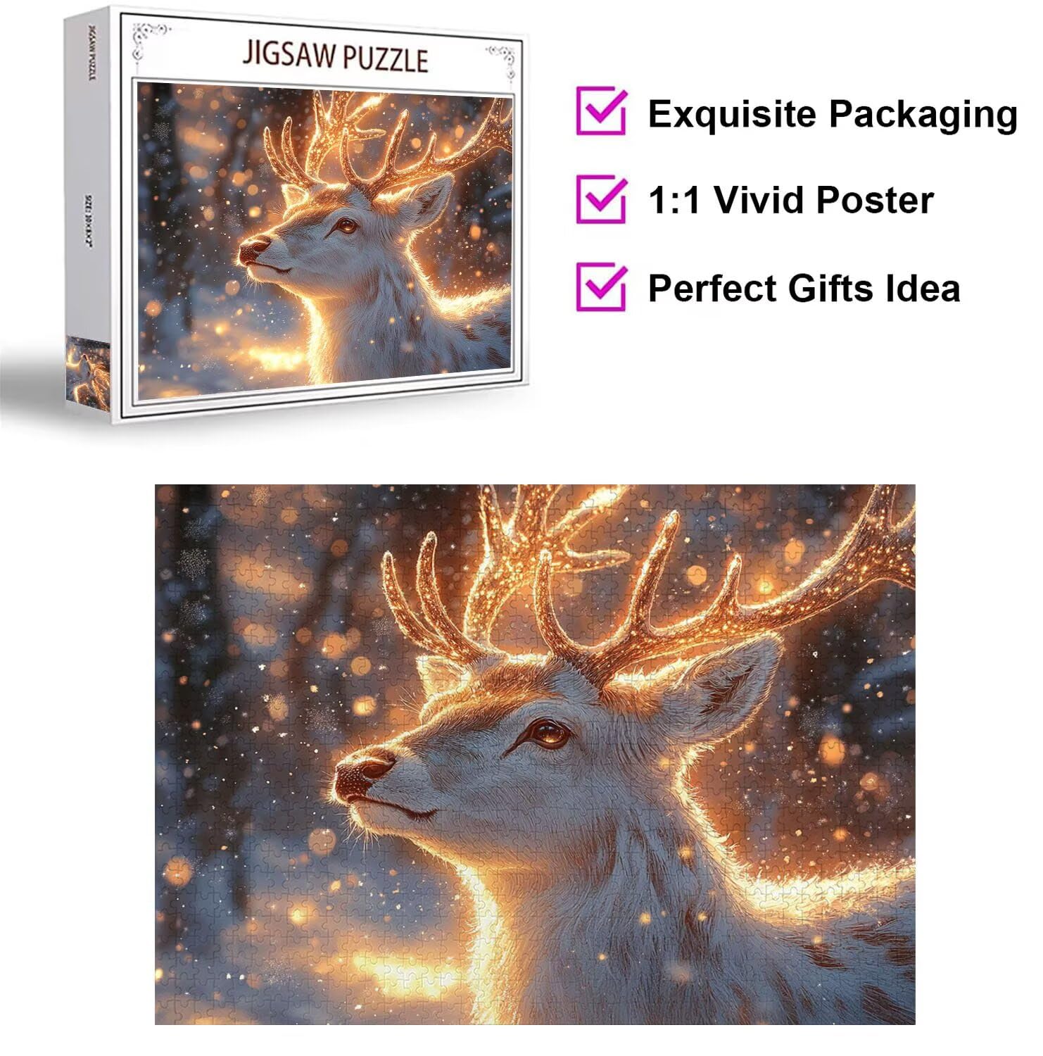 Puzzle 5000 Teile für Erwachsene, 3D Puzzle Traum Holzpuzzles, n-571 | Puzzlematte Hirsch, Heimunterhaltung, Entspannung Meditationspuzzle, Impossible Klassische Jigsaw Puzzles, Home Decoration