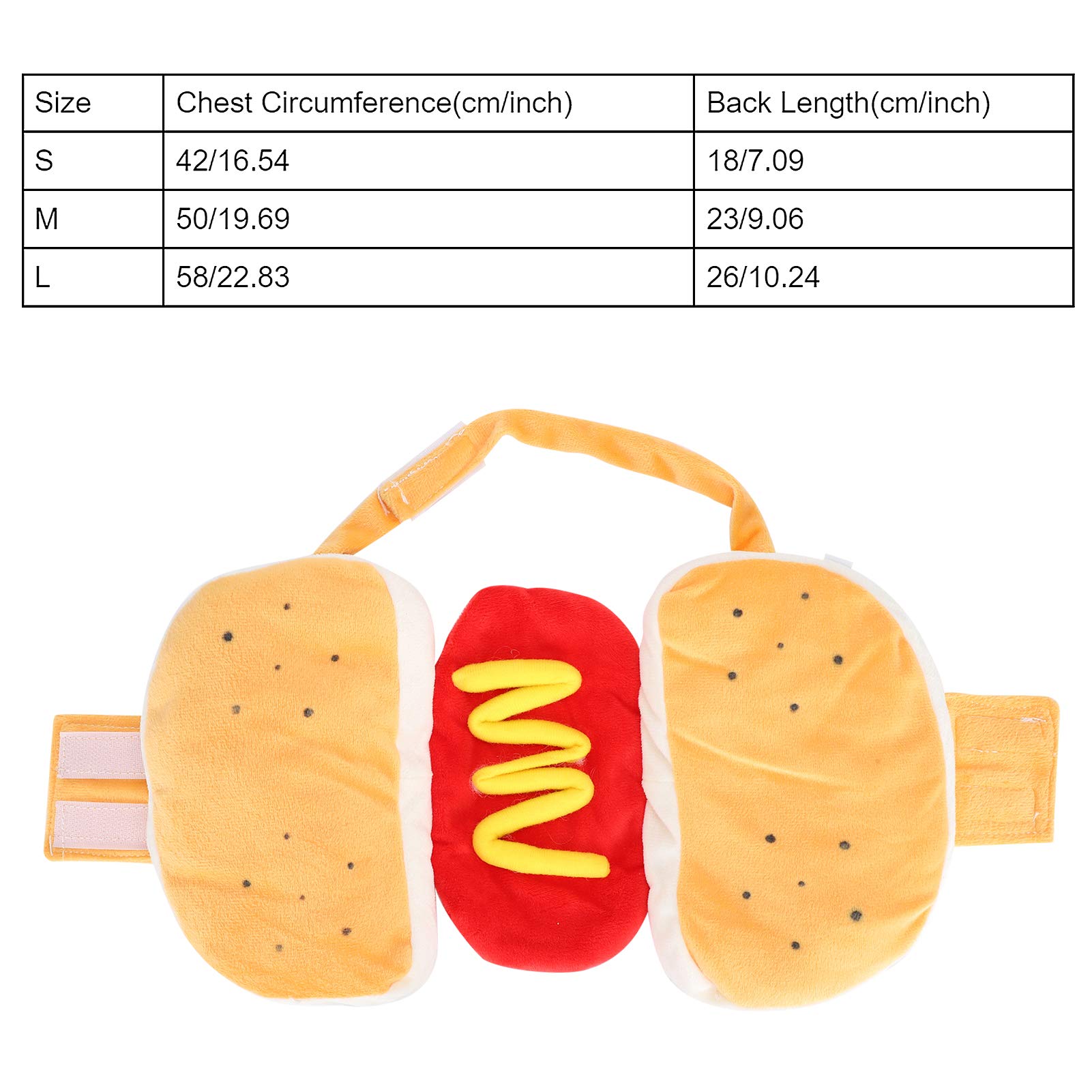 Pet Hot Dog Costume Hamburger Design Dog Clothes Pet Halloween Cosplay Outfit Holiday Party Dress Up for Puppy Kitten (L) - Image 2
