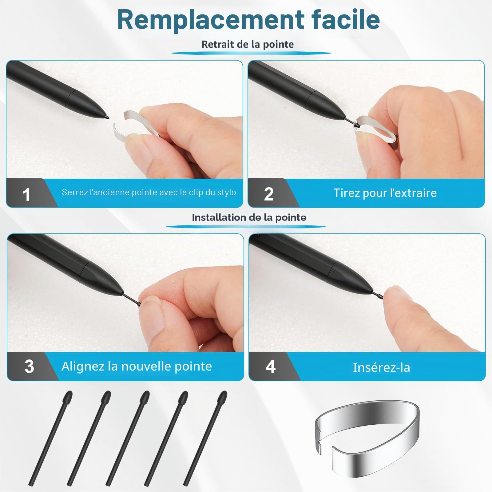 TiMOVO Stylet Magnétique EMR Compatible avec Remarkable 2 avec Gomme,Stylo Numérique pour Remarkable avec Sensibilité à la pression de 4096, Rejet de la paume pour Remarkable Marker Plus/Kindle Scribe