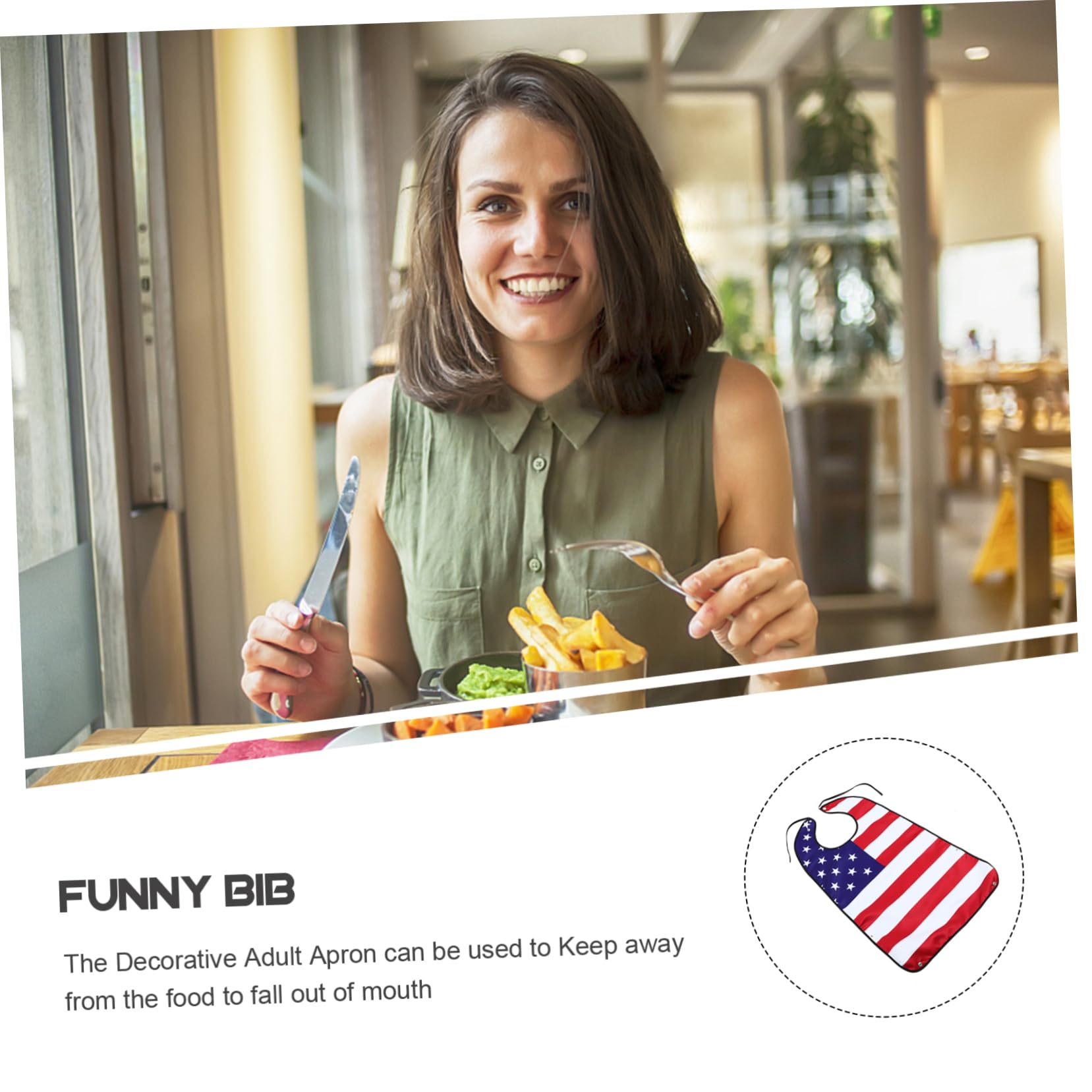 Mobestech 3stücke Erwachsenen Lätzchen Mit Verstellbarem Verschluss Wasserdichter Kleiderschutz Für Senioren Im American Flag Design Für Schutz Beim Trinken