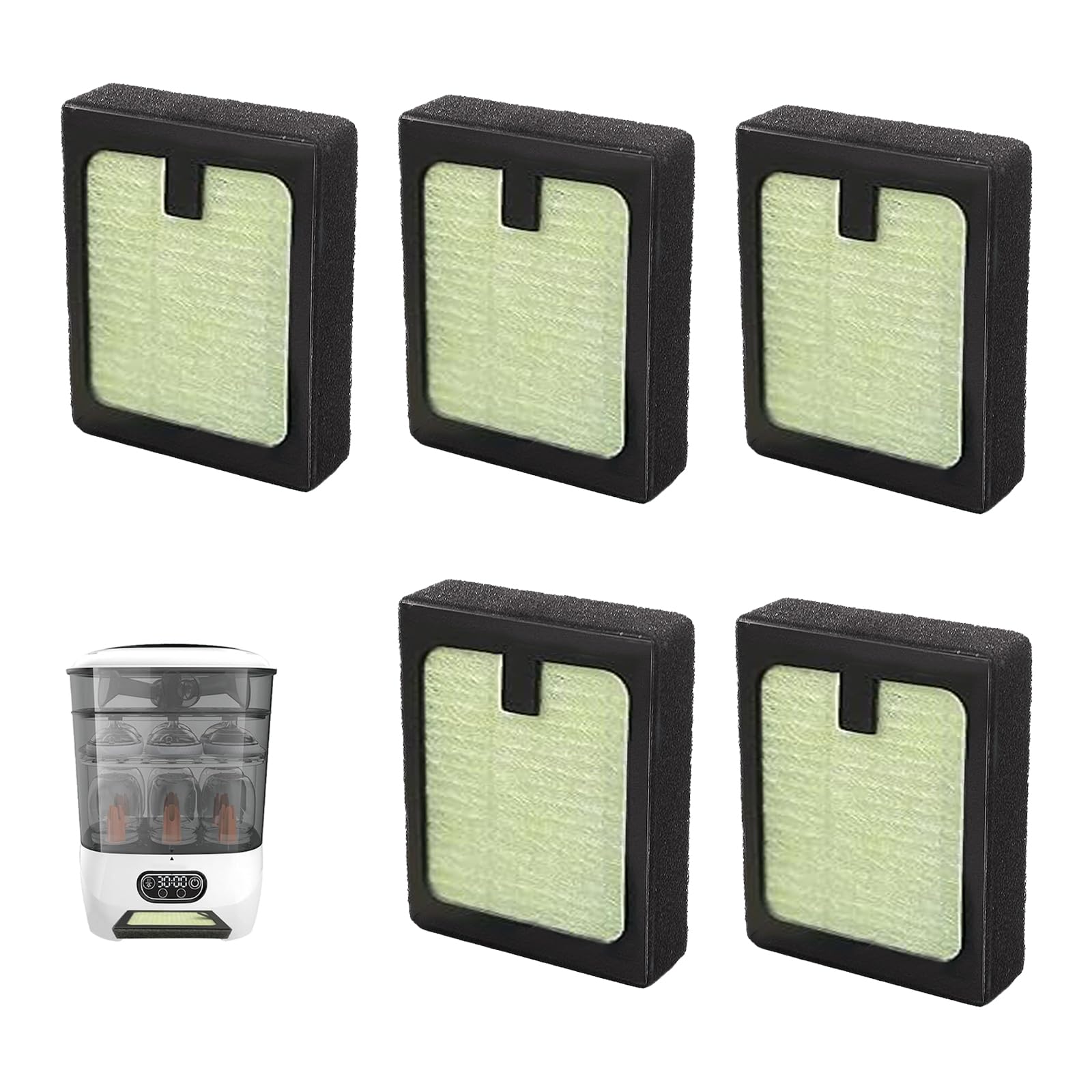 5PCS HEPA Filter Replacement Compatible with Baby Brezza Bottle Dryer Advanced and Baby Brezza Bottle Washer Pro