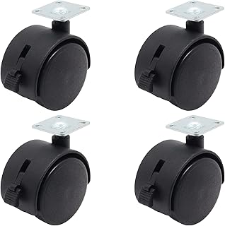 SWZHAI 4Pcs 2 inch Caster Wheels, Nylon Plastic Furniture Casters Locking Swivel Plate Casters, Heavy Duty Replacement Cart Casters Furniture Wheels for Tables, Workbenches, Shelf (Casters Set of 4)