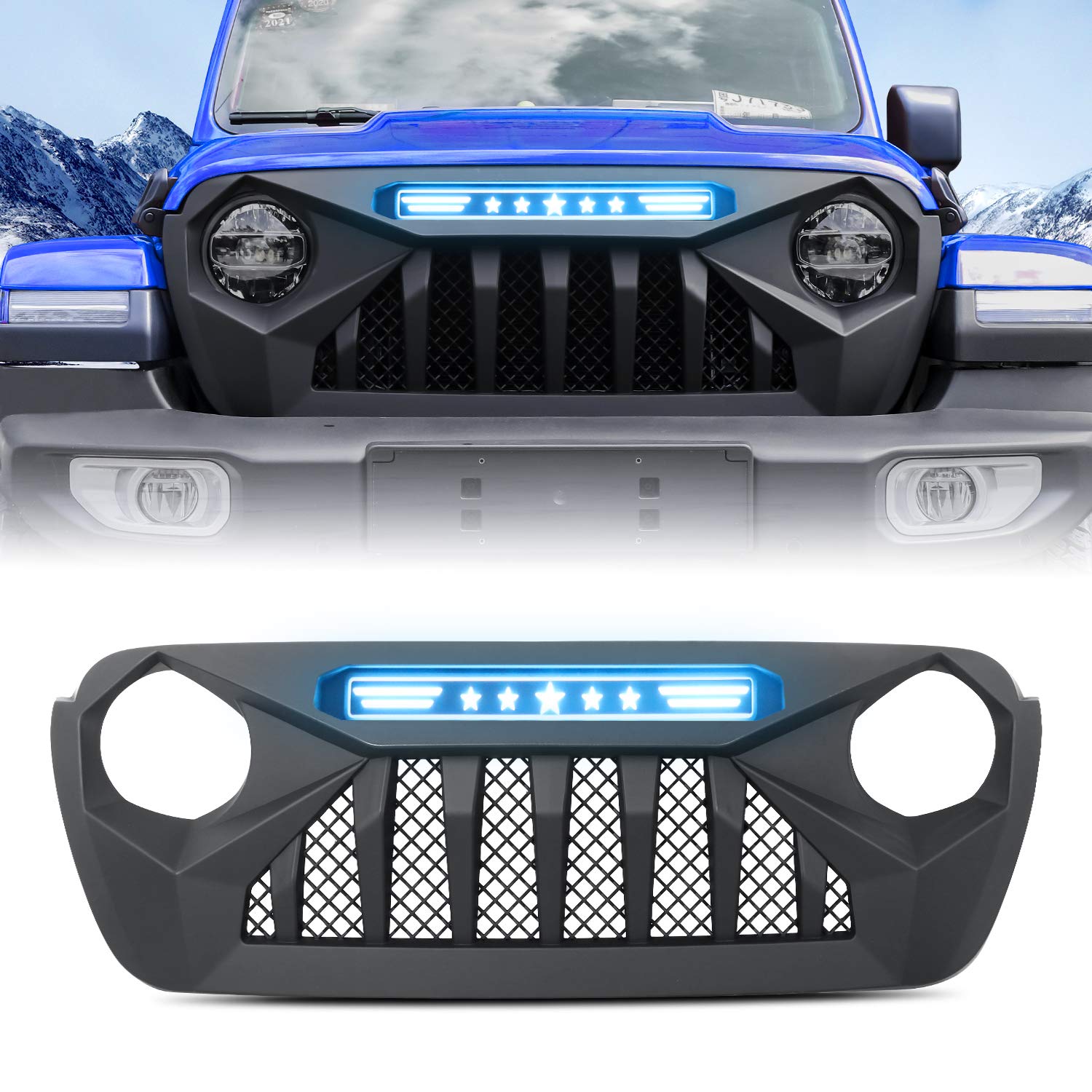 Buy Grille for Wrangler JL, AAIWA Front Grill Replacement Mesh Grill