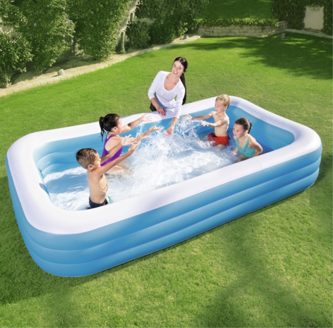 Piscine Gonflable Rectangulaire – 180 X 130 X 56 Cm, PVC Résistant Aux UV, Stabilité Et Fuite Zéro – Jardin Ou Plage