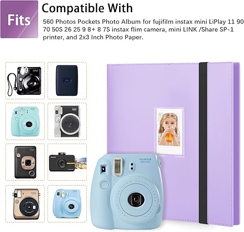 Miniatura 4 de Álbum de fotos de 560 bolsillos para cámara Fujifilm Instax Mini, cámara Polaroid, para cámaras instantáneas Fujifilm Instax 12 11 9 40 99 90 8 7