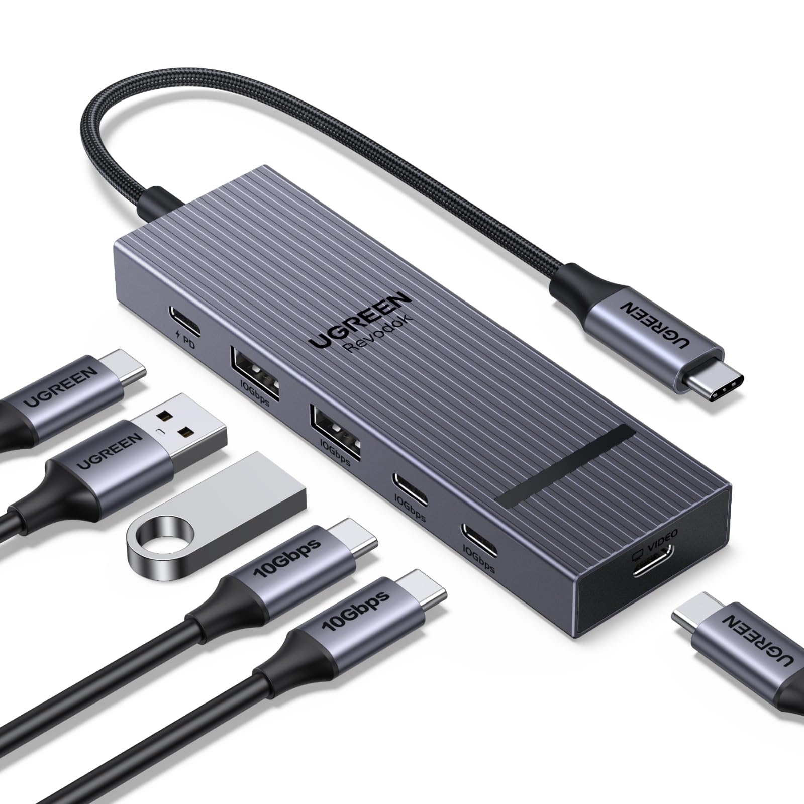 UGREEN usb ハブ 6in1 4K@60Hz USB-C映像出力 100…