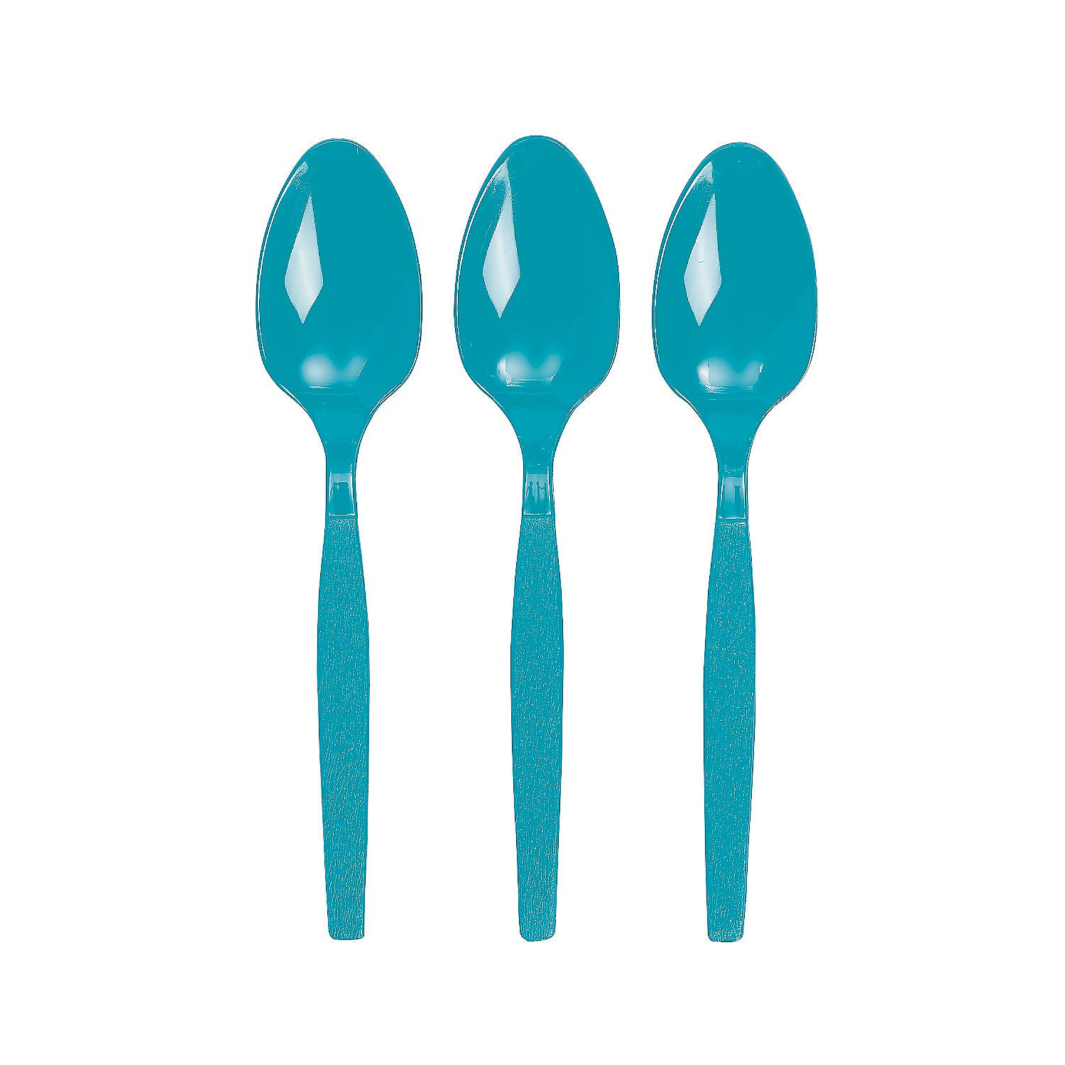 Fun Express - Turquoise Plastic Spoons (50pc) - Party Supplies - Solid Tableware - Cutlery - 50 Pieces