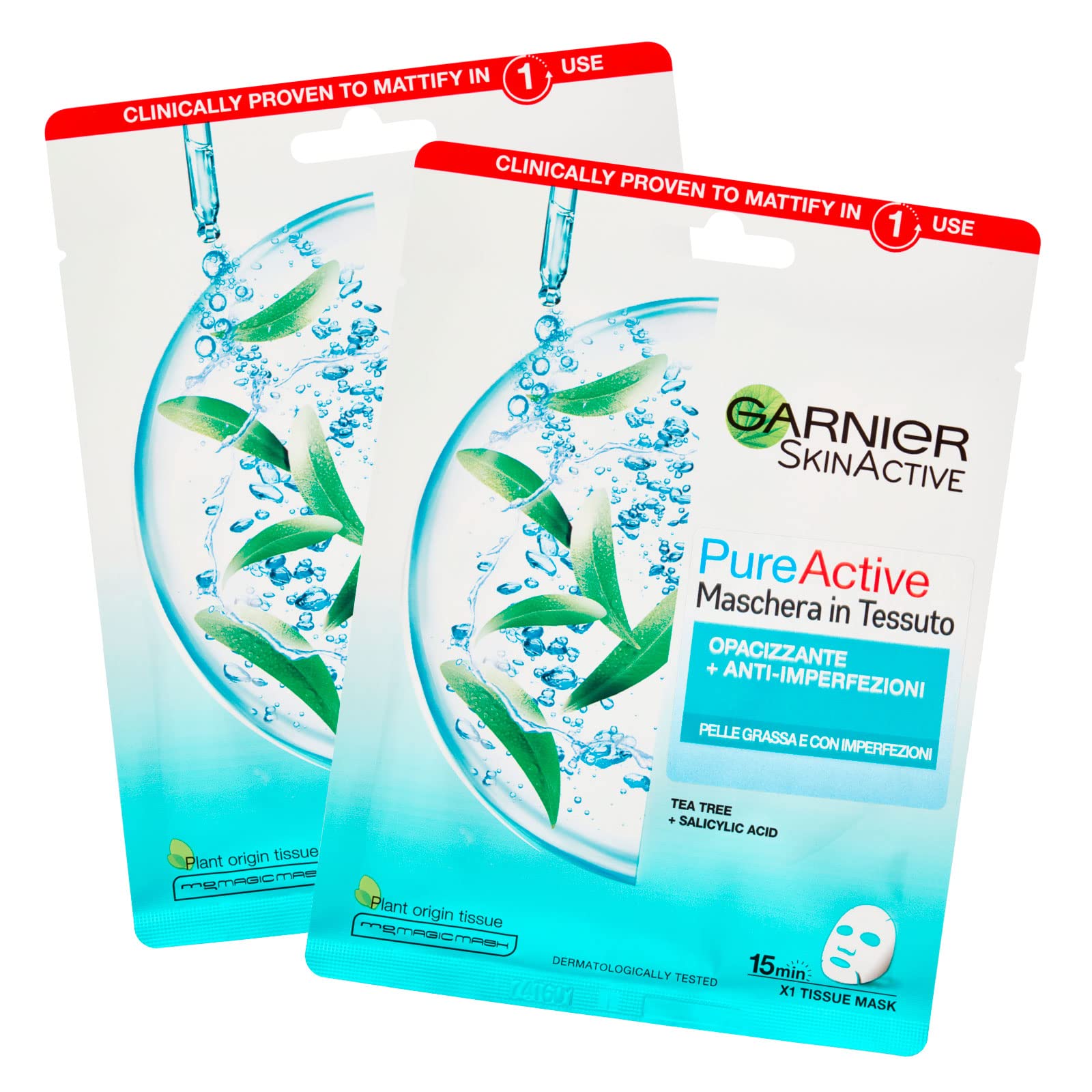 3x Garnier SkinActive Hydra Bomb Mascarilla Facial en Tela Hidratante y Matificante con Té Verde y Ácido Hialurónico — view 24
