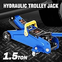 Vista 2 de DNA Motoring Gato elevador hidráulico de perfil bajo, capacidad de 1.5 toneladas (3000 lbs), rango de elevación 5.3"-12", azul, TOOLS-00327