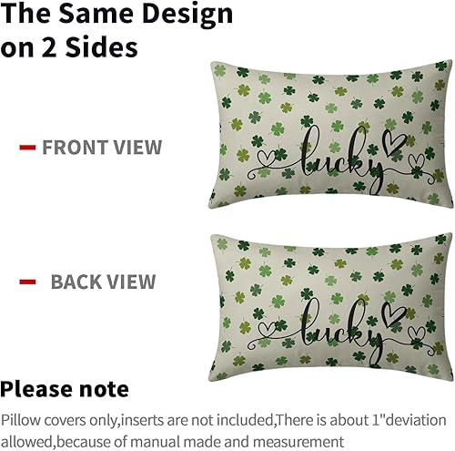 Miniatura 5 de Juego de 2 fundas de almohada lumbares de San Valentín de 12 x 20 pulgadas, fundas decorativas de algodón para el día de San Valentín, diseño de