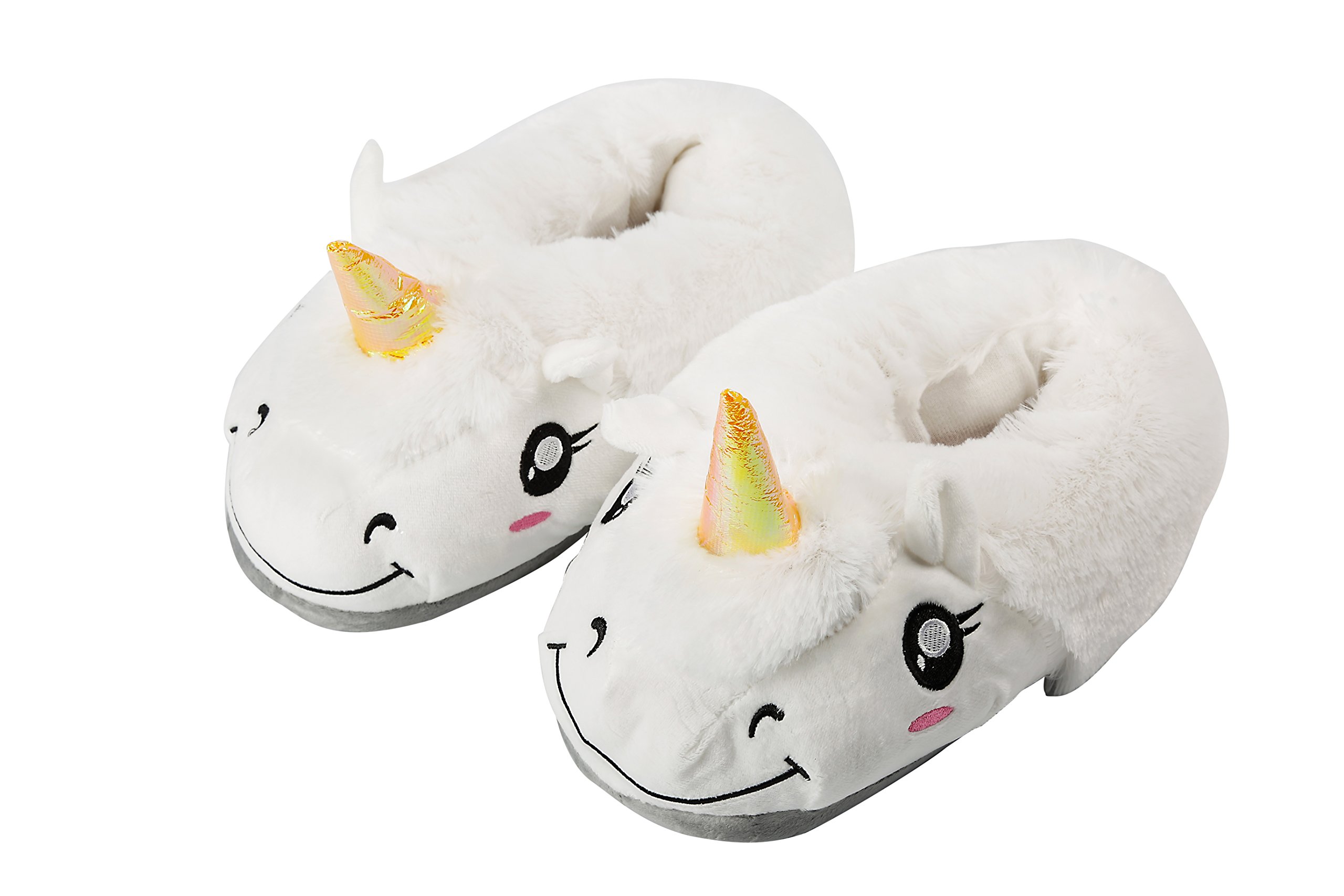 YUWELLUnicorn Slippers Soft Plush Slippers Slip-On Suitable for Adult Ideal Festival Christmas Novelty Gift