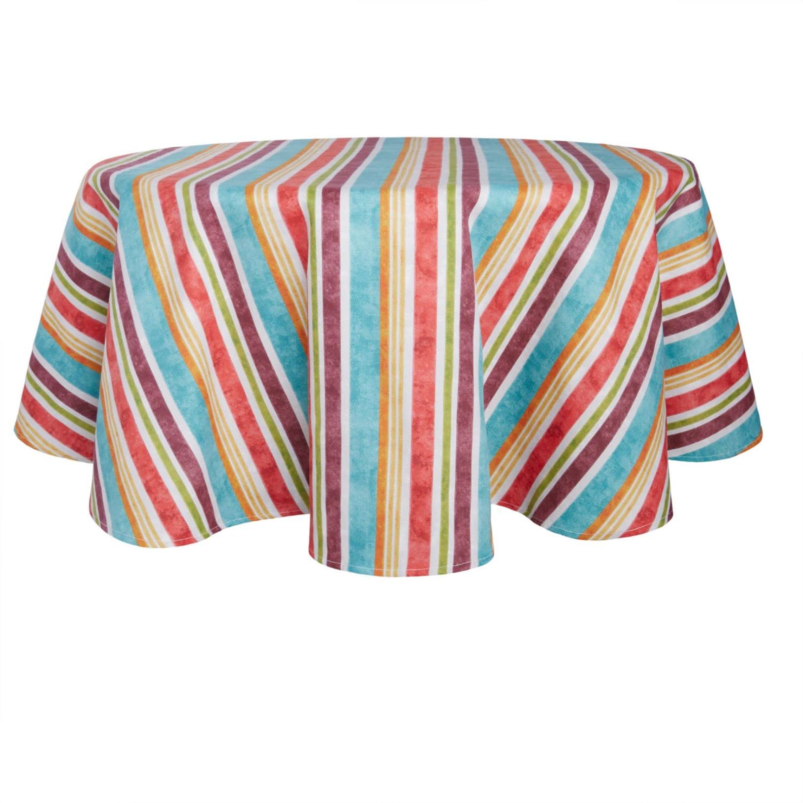Nappe ronde en tissu fiesta Cameron pour masquer les rayures de table ancienne