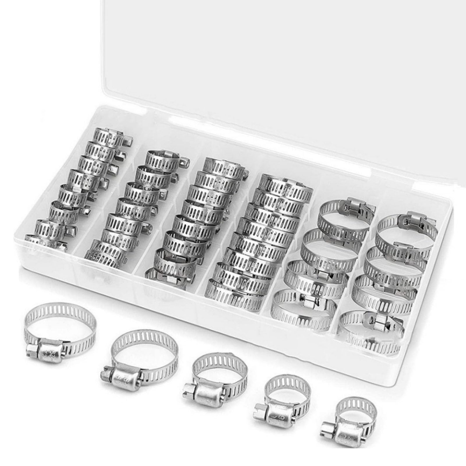 Secure Fastening Rustless Steel Hose Clamps Universals Compatibility Pipes Fastener Set for Mechanical Maintenance Durability Pipe Fastening Clamps