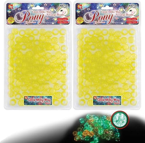 Vista 36 de Kit de 200 cuentas para hacer joyas, bricolaje, trenzar el cabello, pulsera, adornos, manualidades, poni redondo extra grande + 2 cuentas incluidas