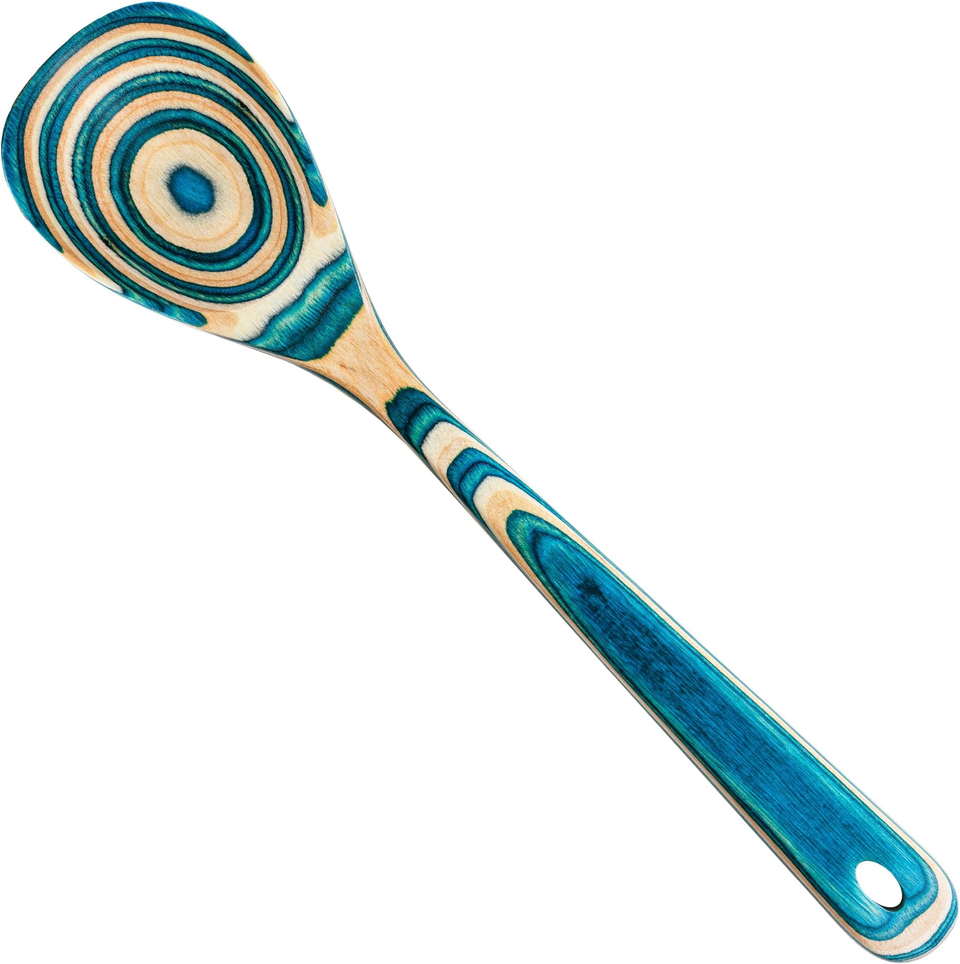 - Baltique Mykonos Collection Wooden Cooking Spoon — 12.5-Inch Kitchen Utensil for Mixing, Stirring, Serving — Safe for Nonstick Cookware