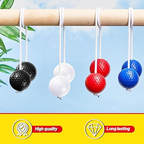 Miniatura 4 de Lenwen Paquete de 12 bolas de escalera para juegos al aire libre, bolas de repuesto con bolsa de almacenamiento para lanzar partidos, patio, césped,