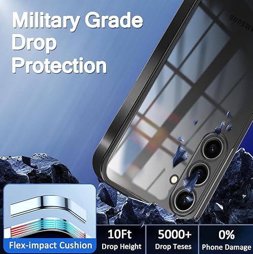 Miniatura 3 de Guuboly Funda transparente para Samsung Galaxy S24, de grado militar, protección a prueba de golpes, protección flexible, transparente para Galaxy