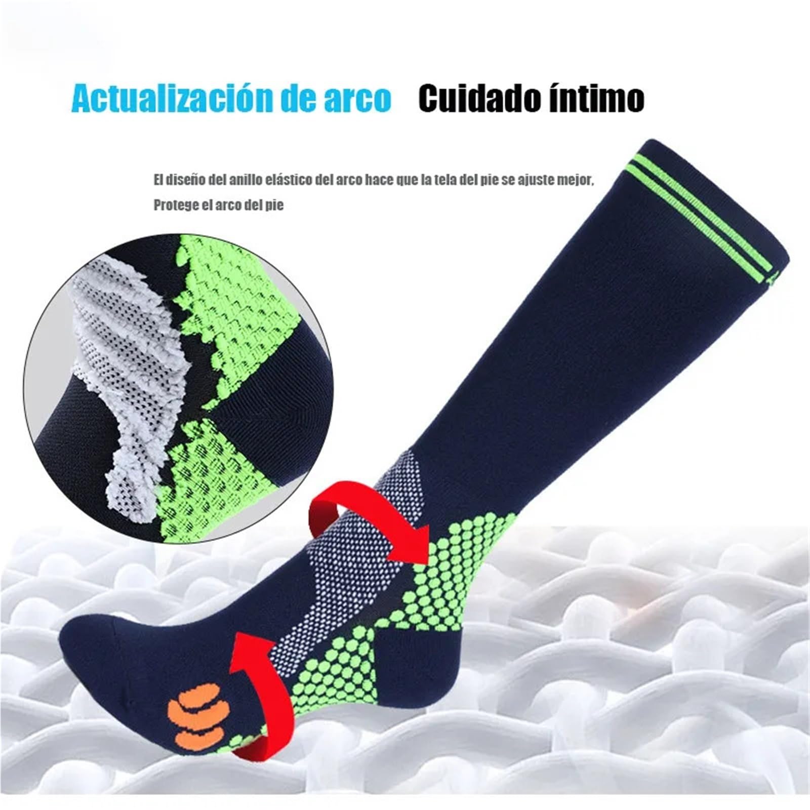 Calze A Compressione 3 Paia di Calze A Compressione for Vene Varicose, da Uomo E da Donna, for Corsa, Ciclismo, Calcio, Calze da Calcio per Sport, Corsa, Escursioni(3MIX-156-13,XXL)