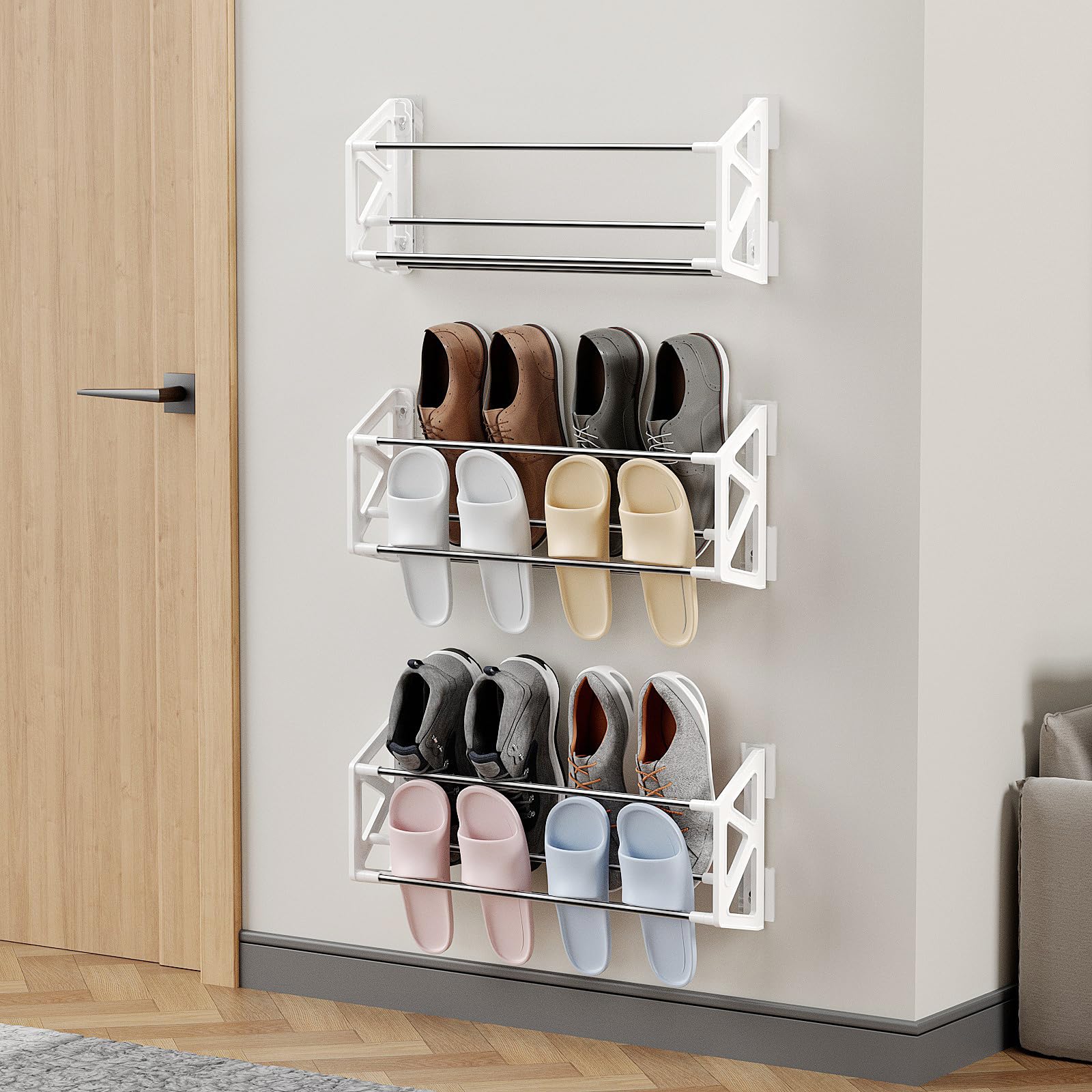 Shoe Rack For Rv DEYILIAN Hanging Shoe Rack for RV, 3 Pack Wall Shoe Rack with Sticky ...