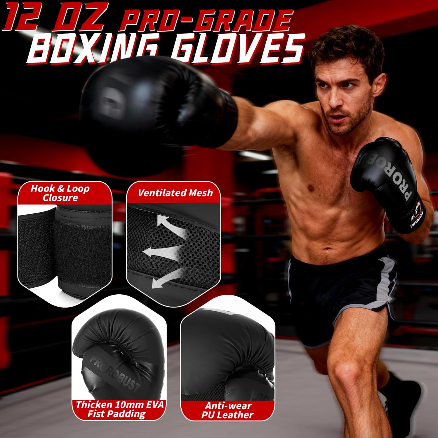 Boxsack Set für Erwachsene, 120cm Schwere Boxsack mit 12oz Handschuhen, 5m Handverpackungen für MMA Karate Kickboxing Boxen Home Gym Training - Ungefüllt