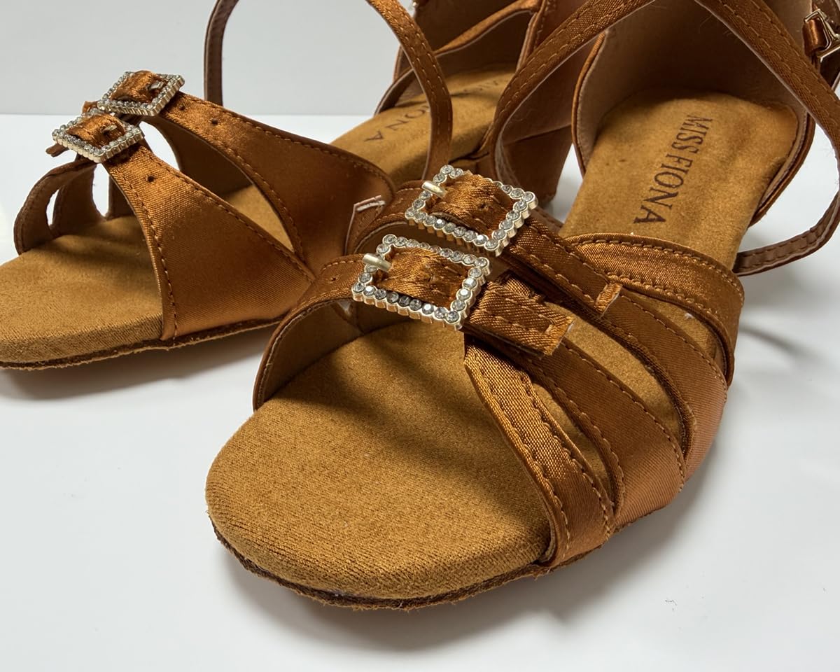Zapatos de baile para niños y niñas, tacón latino, 3,5 cm, estándar para salsa de baile, para principiantes, práctica — view 2