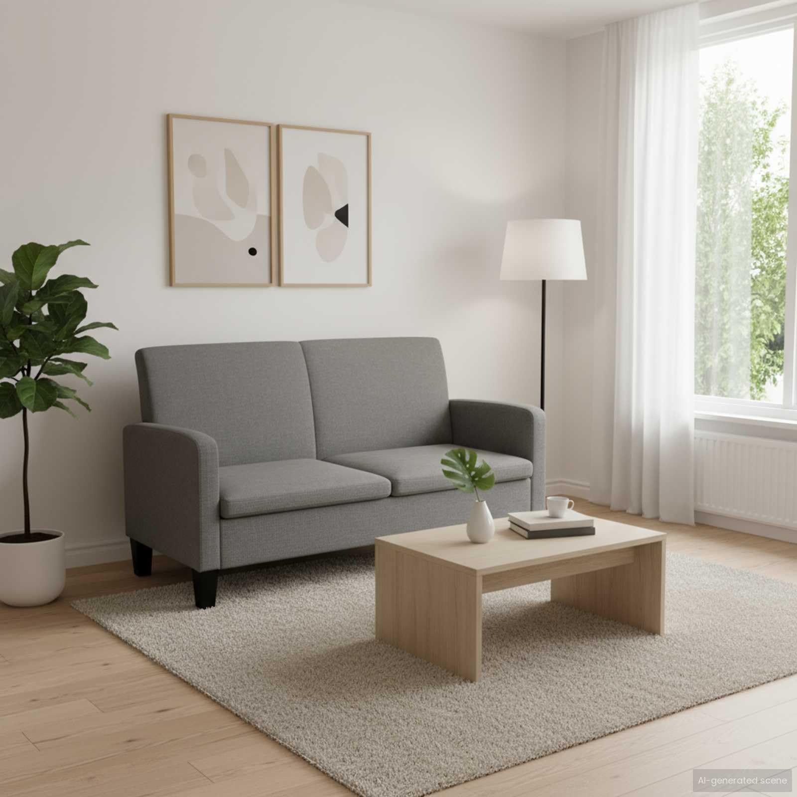 vidaXL Divano 2 Posti 135x65x76 cm Grigio Scuro Sofà Divanetto Letto Poltrona