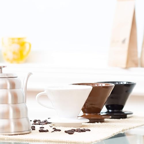 Miniatura 9 de Filtro gotero de café para preparar a mano - Accesorios de cerámica para preparación lenta de café para el hogar, cafeterías, restaurantes - Fácil