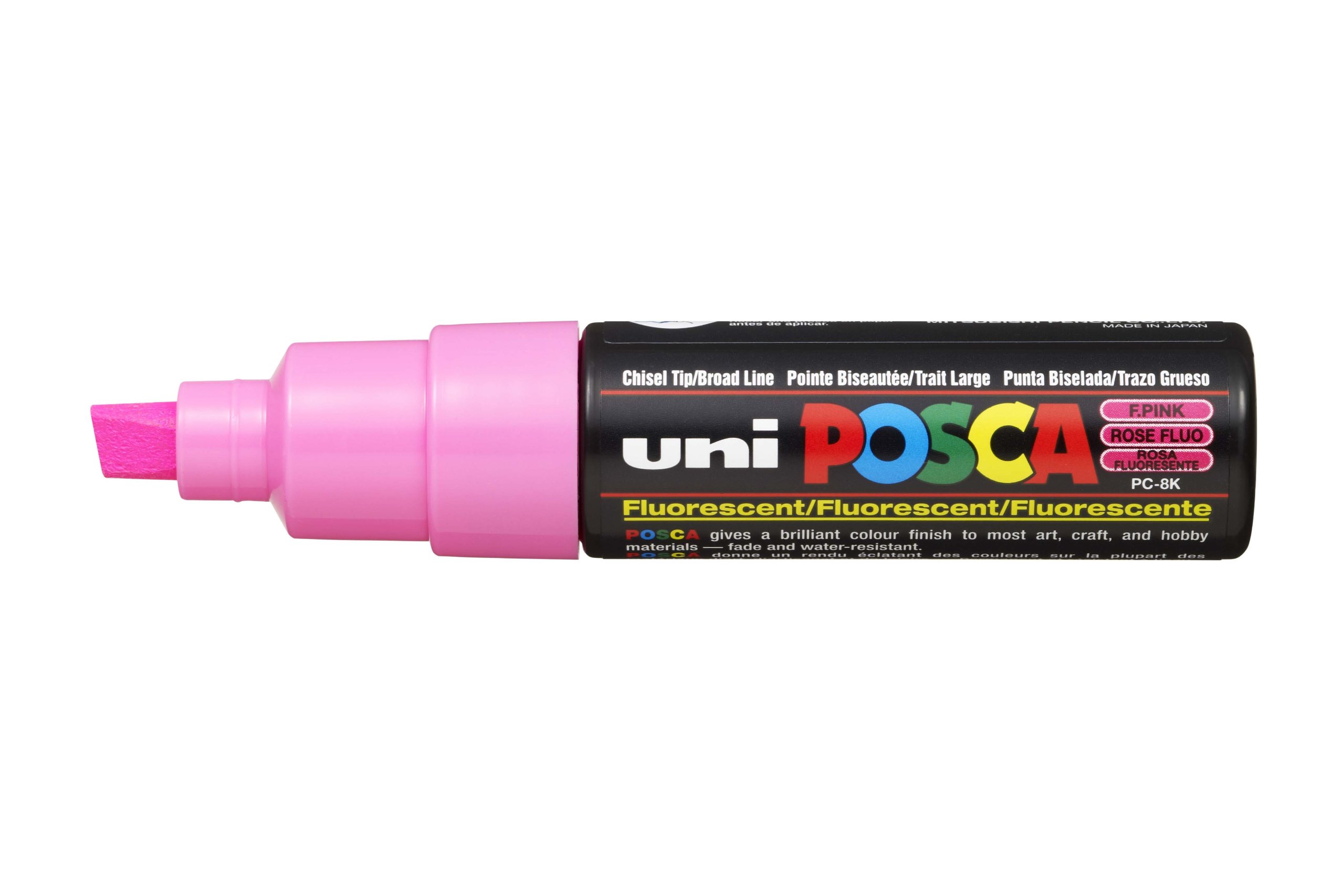 uni-ball Posca PC-8K Lot de 6 marqueurs à pointe large biseautée Rose fluo