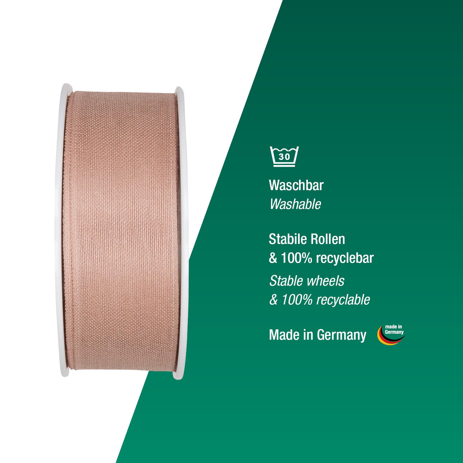 Halbach Seidenbänder Gift Ribbon Width 40 mm Length 25 m Ribbon Made in Germany Gift Ribbons in a Variety of Colours and Widths Perfect for Packaging and Decorating Colour: Natural - Image 3