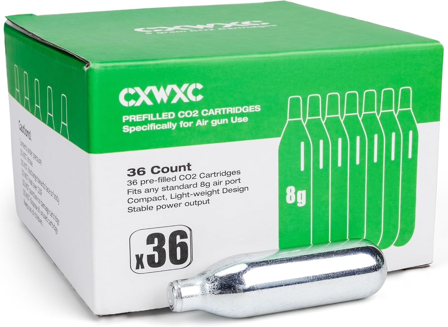 8 Gram/ 12 Gram/ 88 Gram CO2 Cartridges for Paintball - CO2 Cylinder CO2 Cartridges for Airsoft, Air Gun, Pepper Gun P2P HDP 50 Compact 8G-36PC