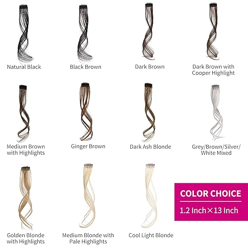 Miniatura 7 de REECHO Flequillo lateral largo con clip, flequillo frontal ondulado y rizado (marrón cálido)