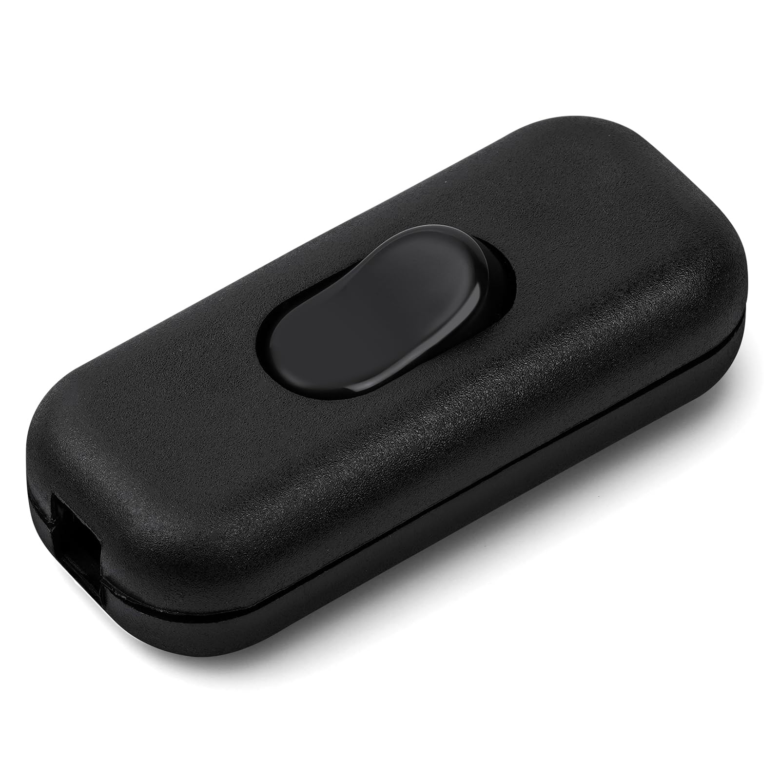 AXFEE 1 Piezas Interruptor Lampara Torpedo, 6A 250V Interruptor de Alimentación en Línea, Interruptor de Cable en Línea Botón, para electrodomésticos pequeños o lámparas, Negro