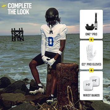 Nxtrnd One Pro Football Mouth Guard, Interchangeable Strap, Fits Adult & Youth (Black)