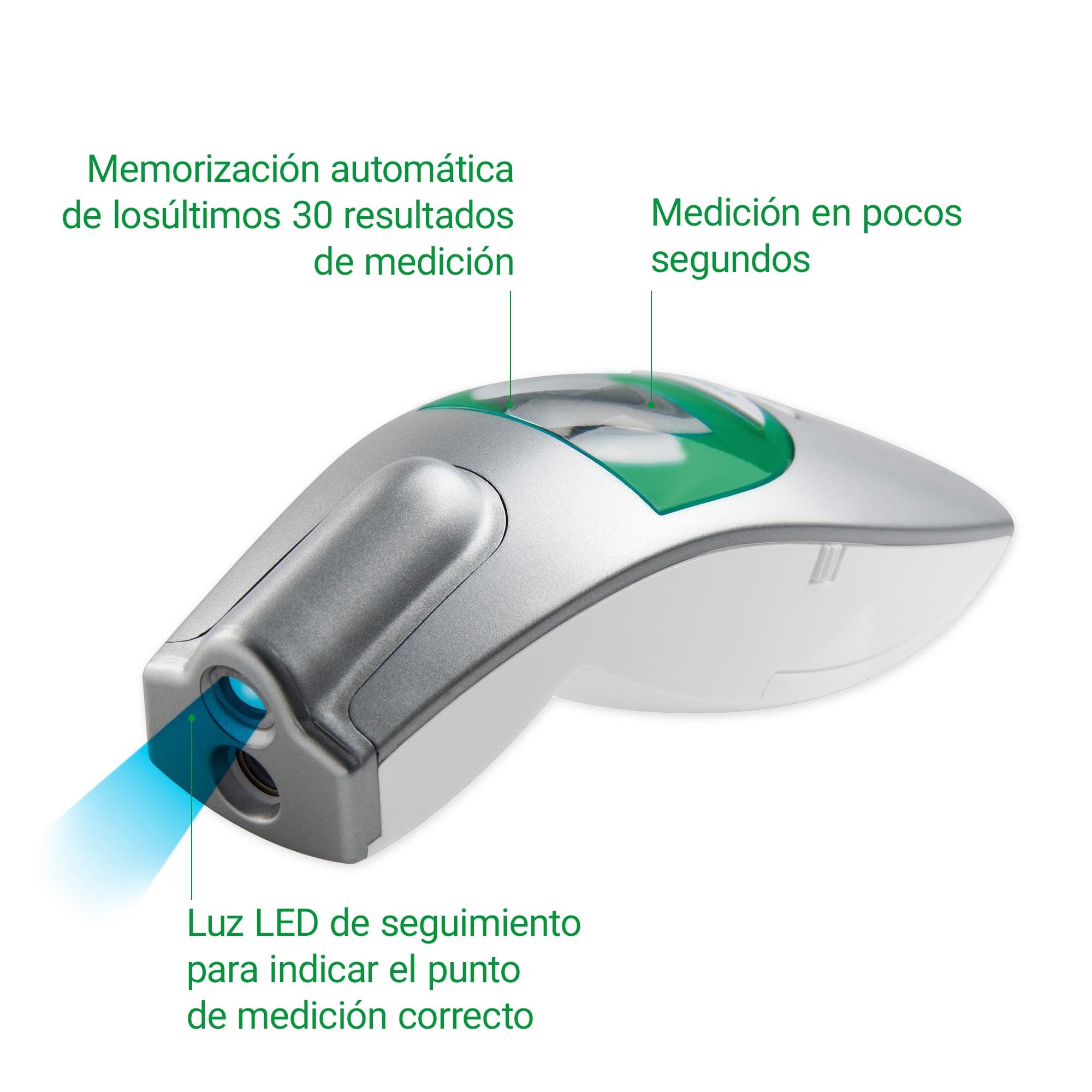 medisana FTN Termómetro clínico, Sin contacto, Infrarrojo, Para la frente, Para bebés, Niños y adultos, Incluye función de memoria